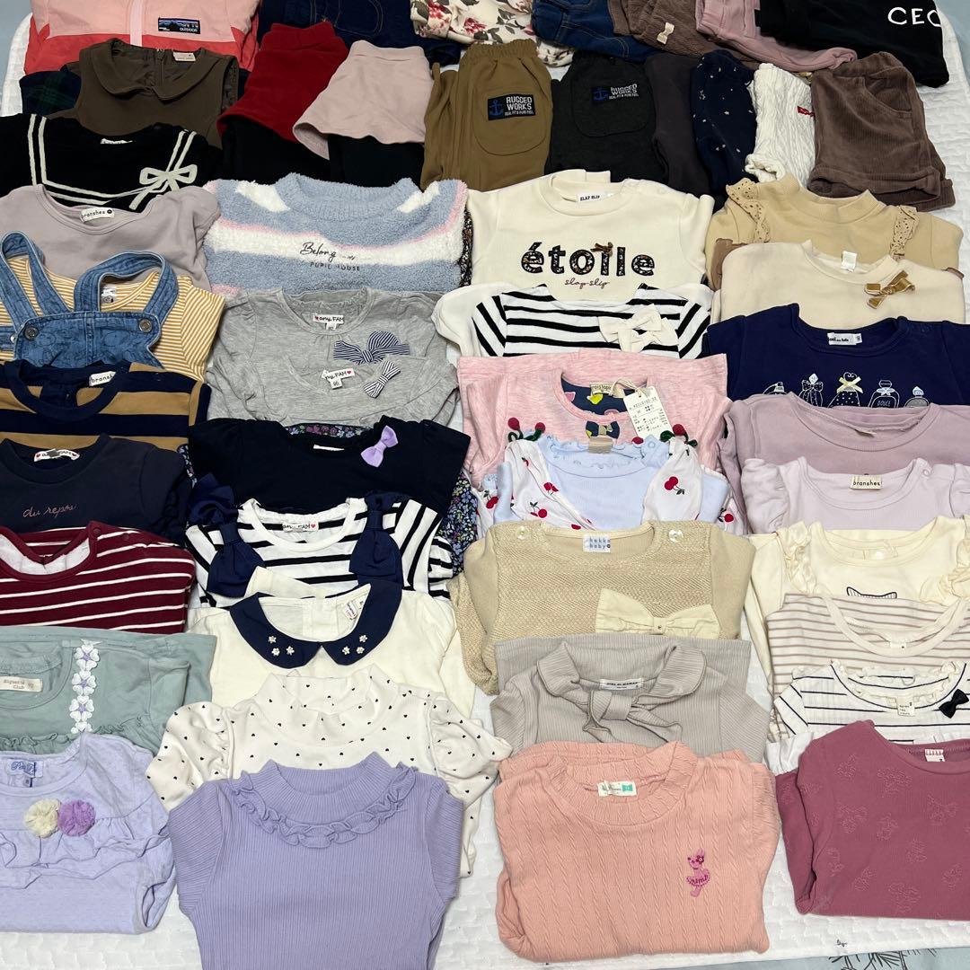 女の子　子供服　90〜95サイズ　秋冬　まとめ売り　50点　おまけ付き 女の子 90cm まとめ売り 22点 保育園着 子供服 キッズ セット売り