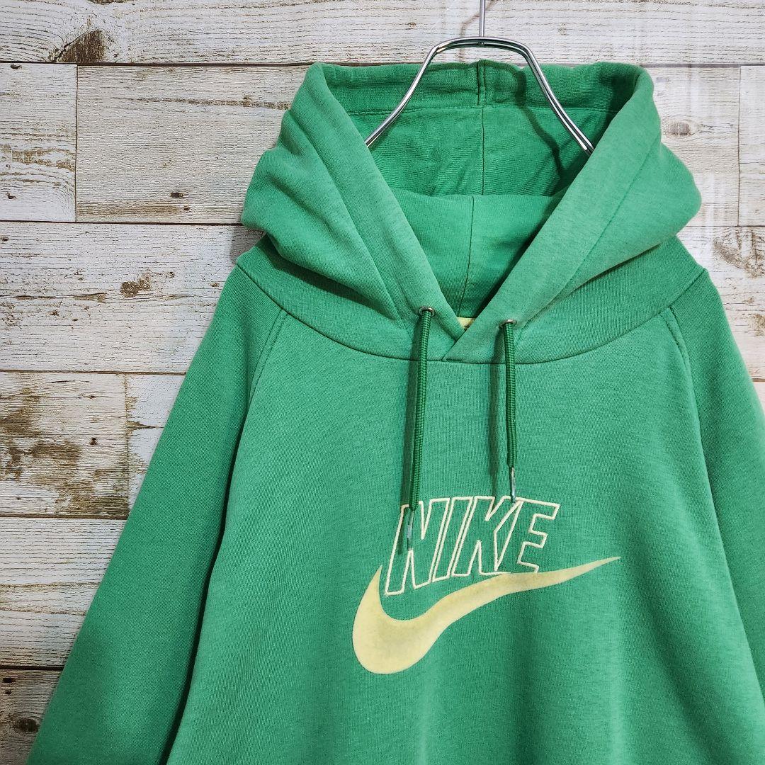 NIKE ナイキ 刺繍 グリーン 緑 パーカー XL - メルカリ