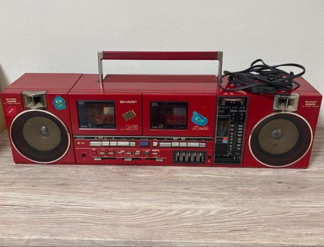 【激レア】SHARP QT-88 MK Ⅱ　 ダブルラジカセ ☆ジャンク☆SHARP QT-88 ダブルカセットラジカセ 昭和レトロ - メルカリ