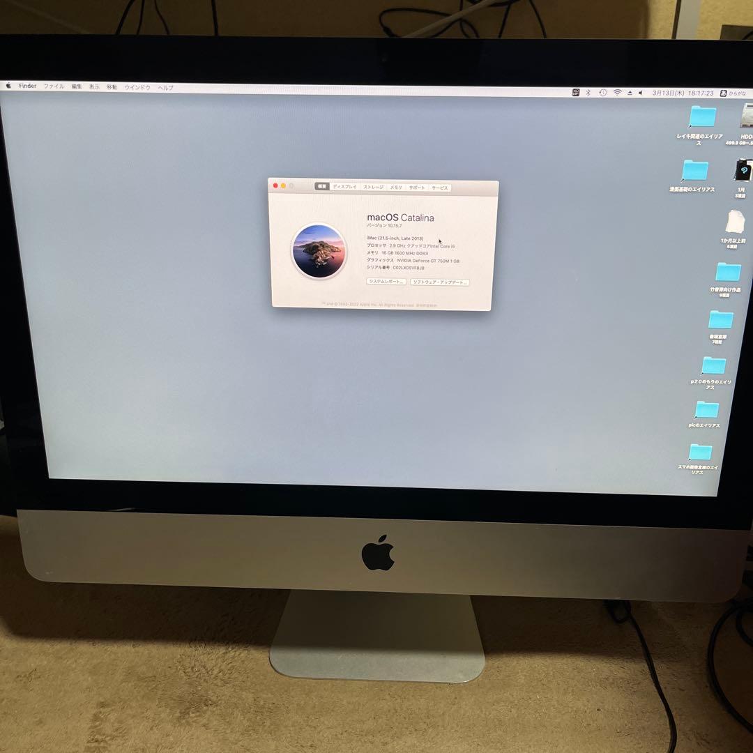 Apple iMac 2013 500GB SSD メモリ１６Ｇ Apple iMac 2013 500GB SSD メモリ16G 2013 Apple iMac 21.5