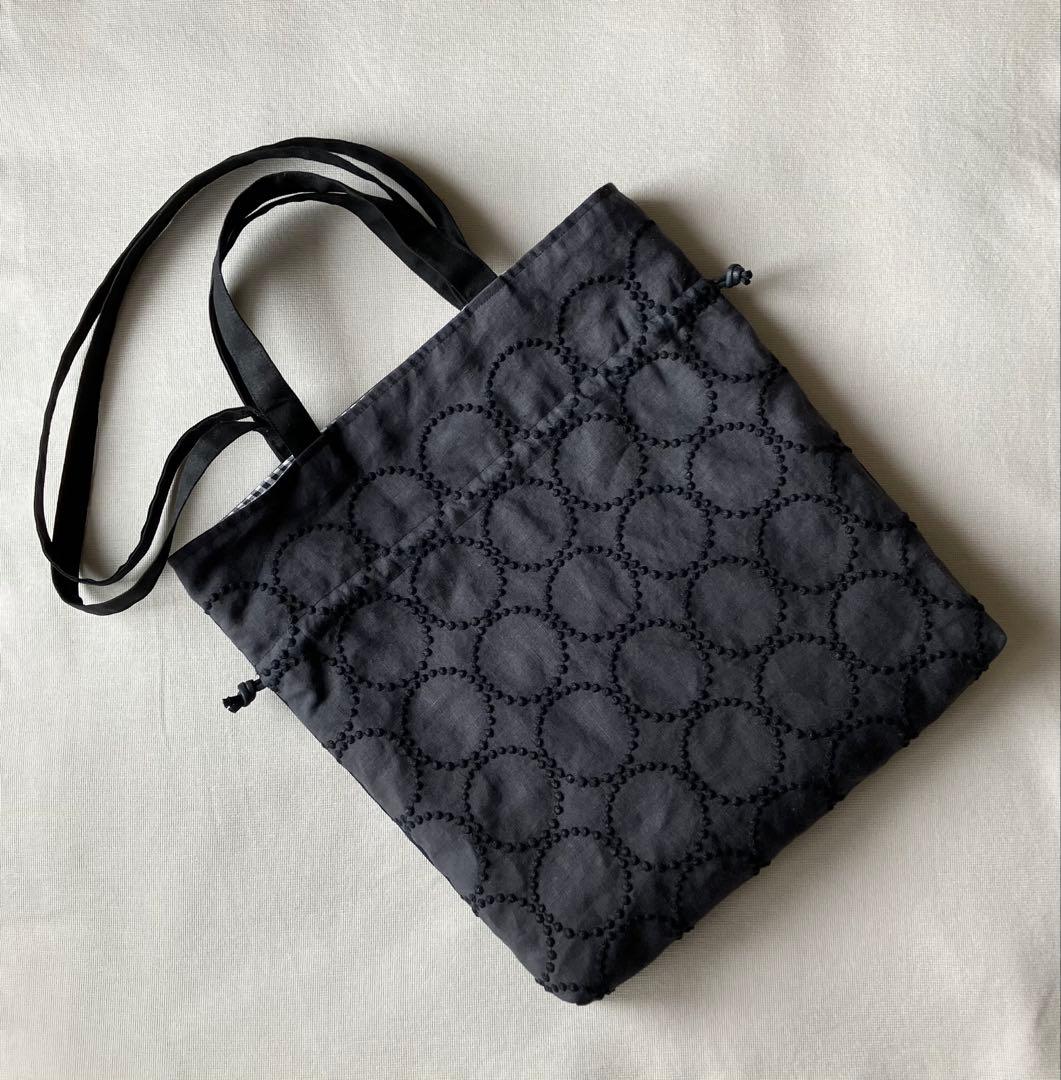 ミナペルホネン ハンドメイドダブルハンドル 巾着トートバッグ - メルカリ