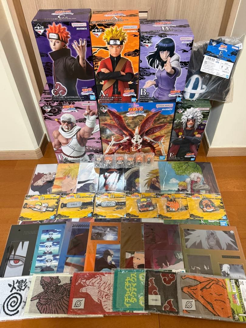 一番くじ ナルト A B C D E ラストワン　各種フルコンプ　計39 ラストワン賞は素顔状態のはたけカカシフィギュア！「一番くじ NARUTO