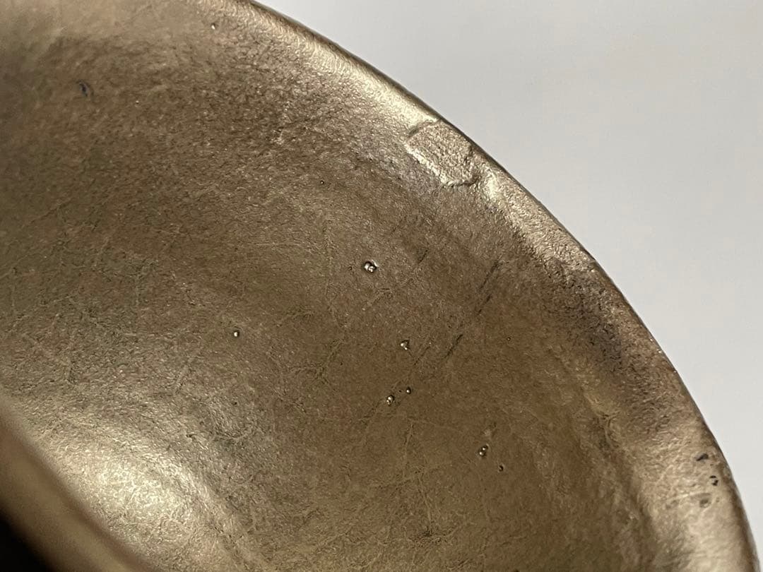 陶芸家　荒木高子　内田鋼一　合作　瑠璃釉白金彩　高杯　酒器　共箱