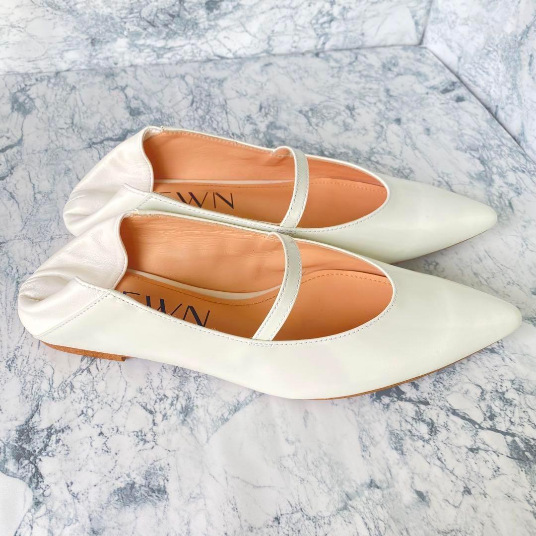 【極美品】HEWN⭐︎フラットシューズ⭐︎22.5cm⭐︎メリージェーン⭐︎ホワイト