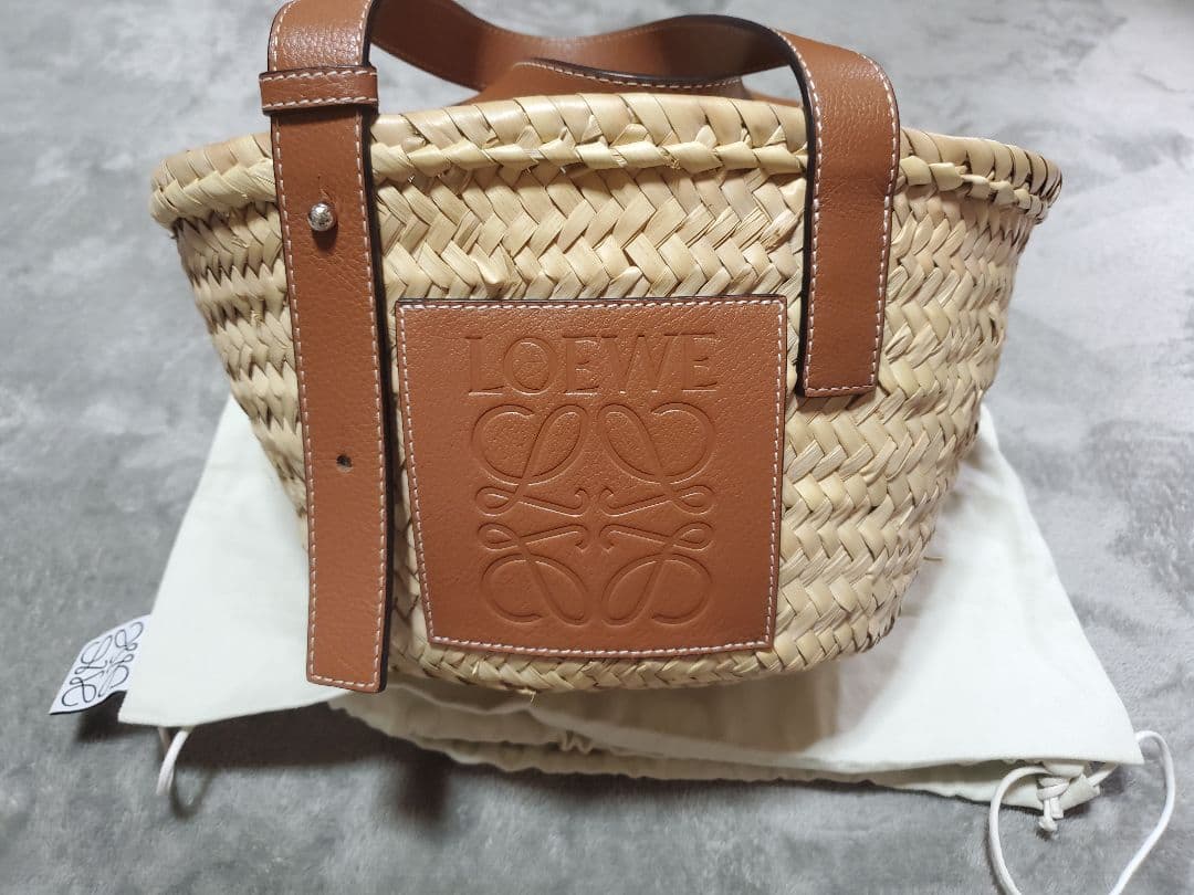 ロエベ　バスケット　かごバッグ　スモール LOEWE】ロエベ バスケットバッグ スモール ラフィア&カーフ (LOEWE