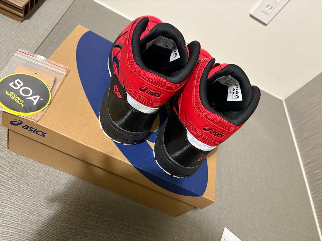 最終値下げ！！27.5cm ASICS BOAシステム安全靴 レッド ブラック