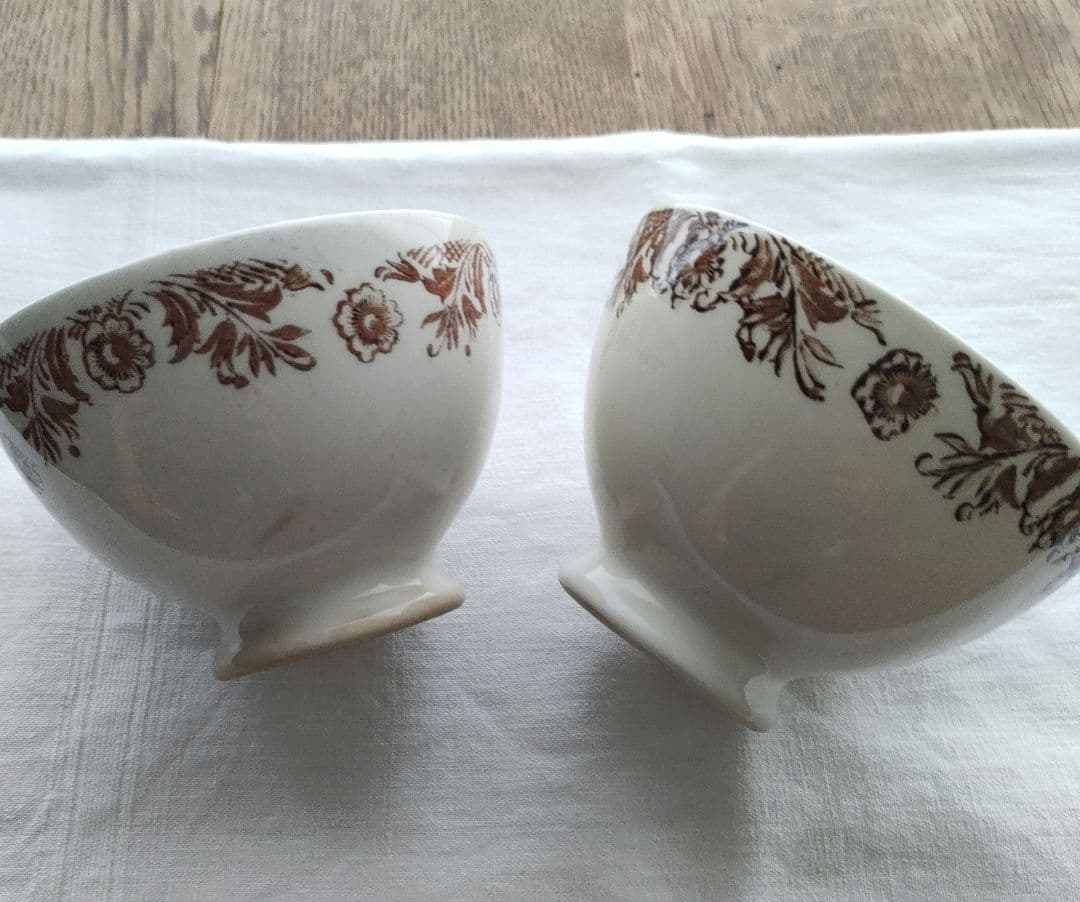 フランスアンティーク　小さめなカフェオレボウル2個セット 3点あり！牧歌的な小さなカフェオレボウル（直径11cm） フランス