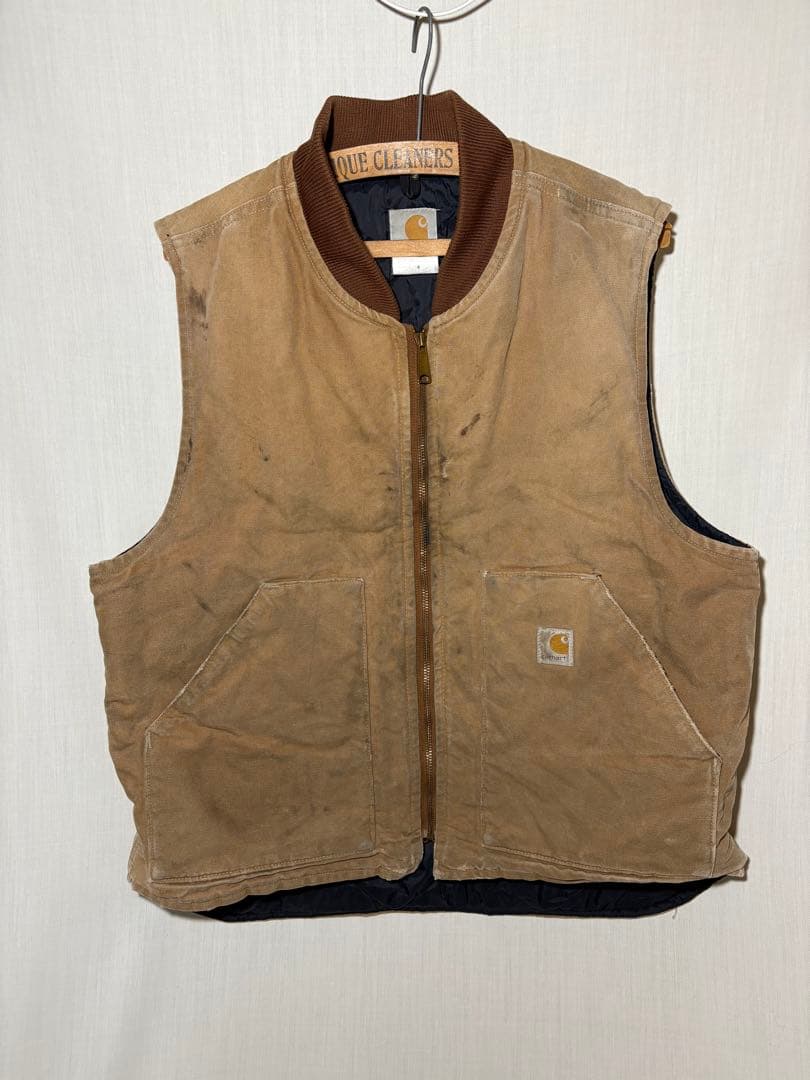 Carhartt(カーハート) ダックベストビンテージ 90s カーハート USA製 ヴィンテージ ダックベスト ベージュ フェード