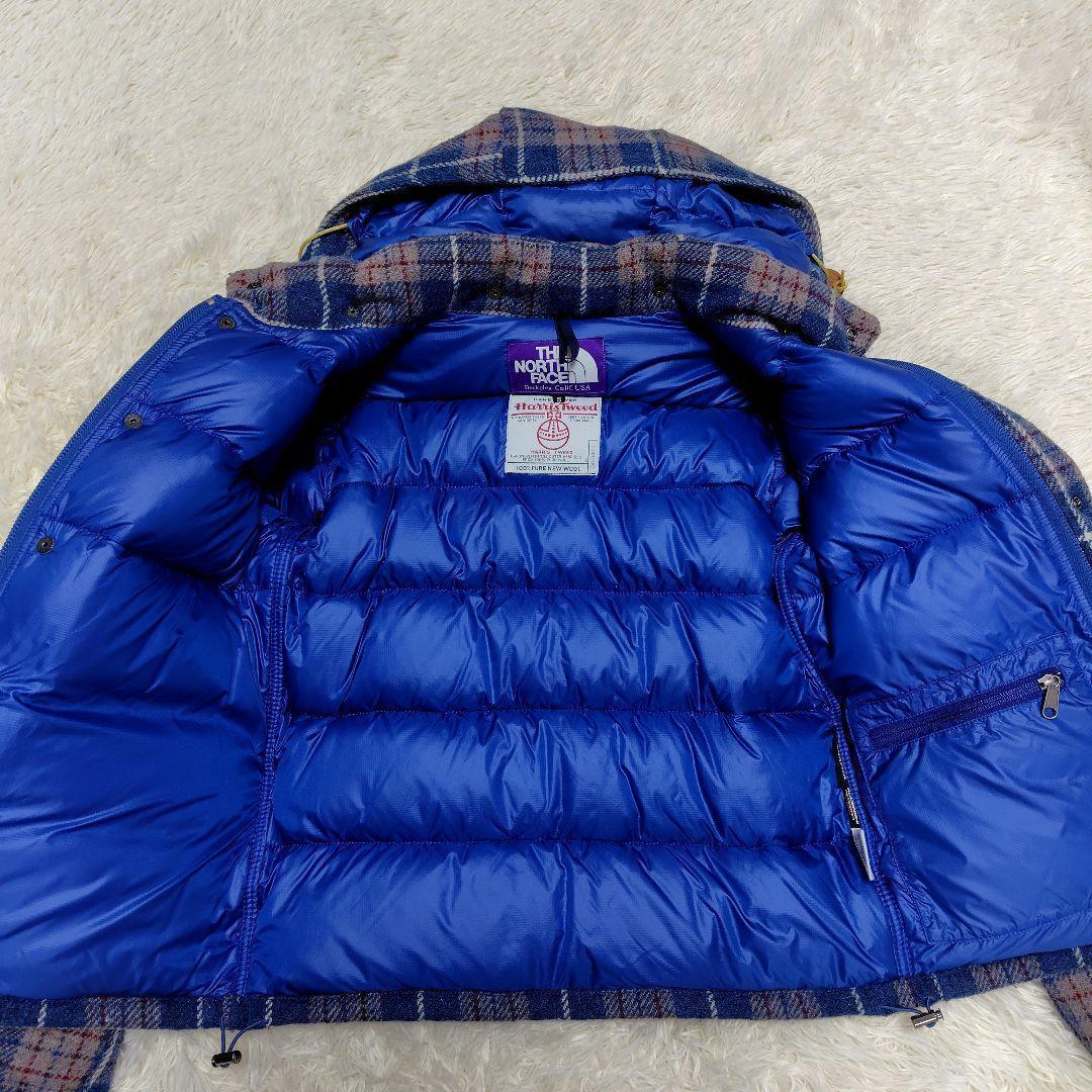 希少✨ノースフェイスパープルレーベル ハリスツイード コラボ ダウン