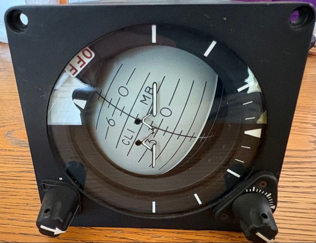 航空機用気圧計 -6から0MB