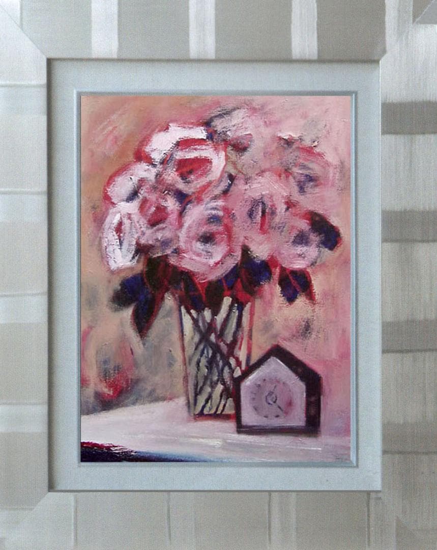 油絵 菅家令子 絵 絵画 インテリア uF6-112502 花 ばら - メルカリ