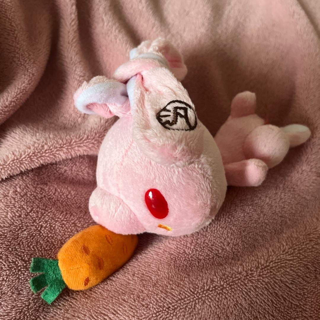 チャックスGP 汎用うさぎ 寝そべりにんじんぬいぐるみ ピンク