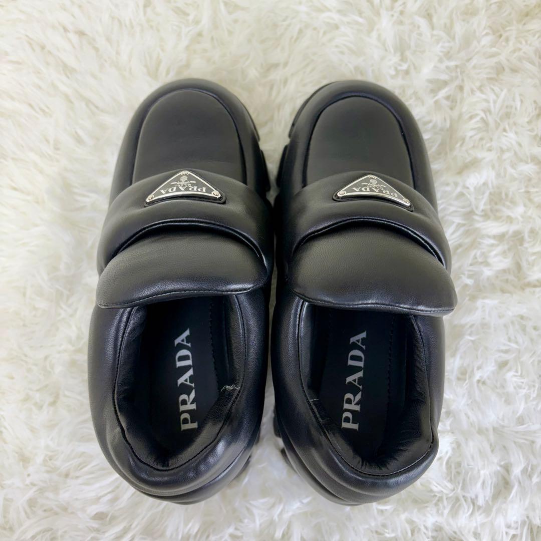 未使用級】プラダ ソフト パデッドナッパレザー ローファー 37 - メルカリ