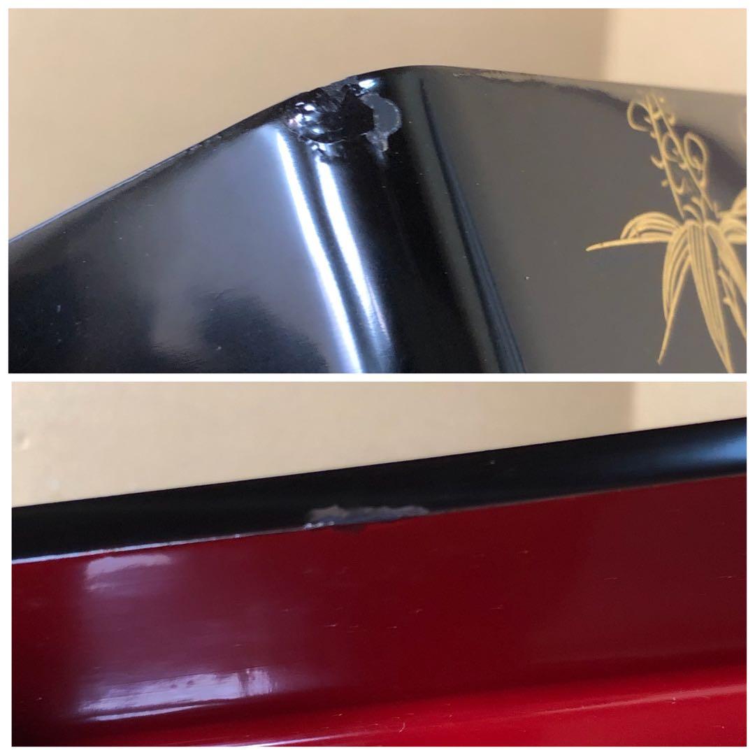 ❗️割引《R》黒内朱 沈金松竹梅 四段重 替蓋付 木箱　251117え2