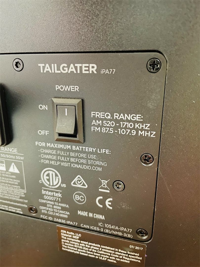 ION Tailgater Bluetoothスピーカーシステム