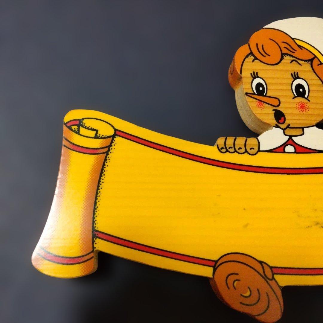 ☆イタリアの木工品ブランド（Bartolucci）ピノキオの木製ネーム
