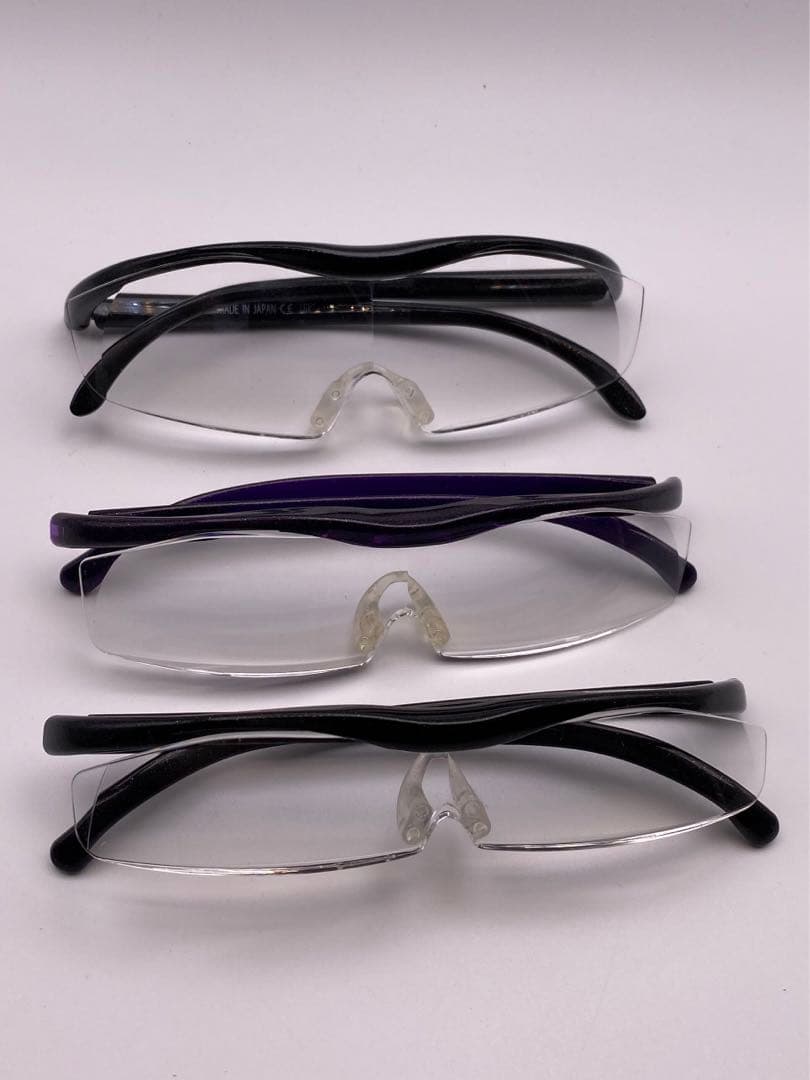 ハズキルーペ 3点セット ブラック パープル 大 中 小 1.6 拡大鏡