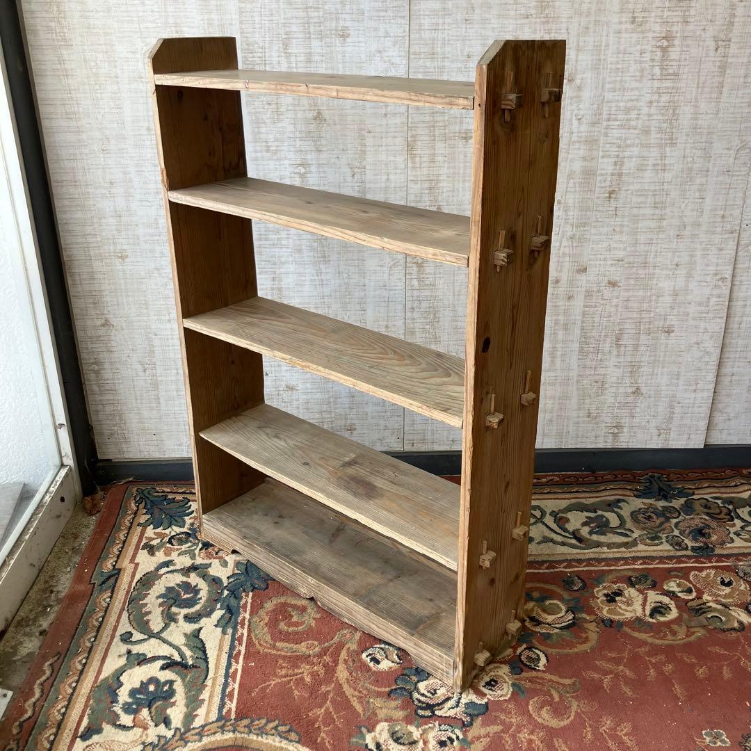 昭和レトロ ミッドセンチュリー くさび型 楔棚 木製飾り棚 オープン