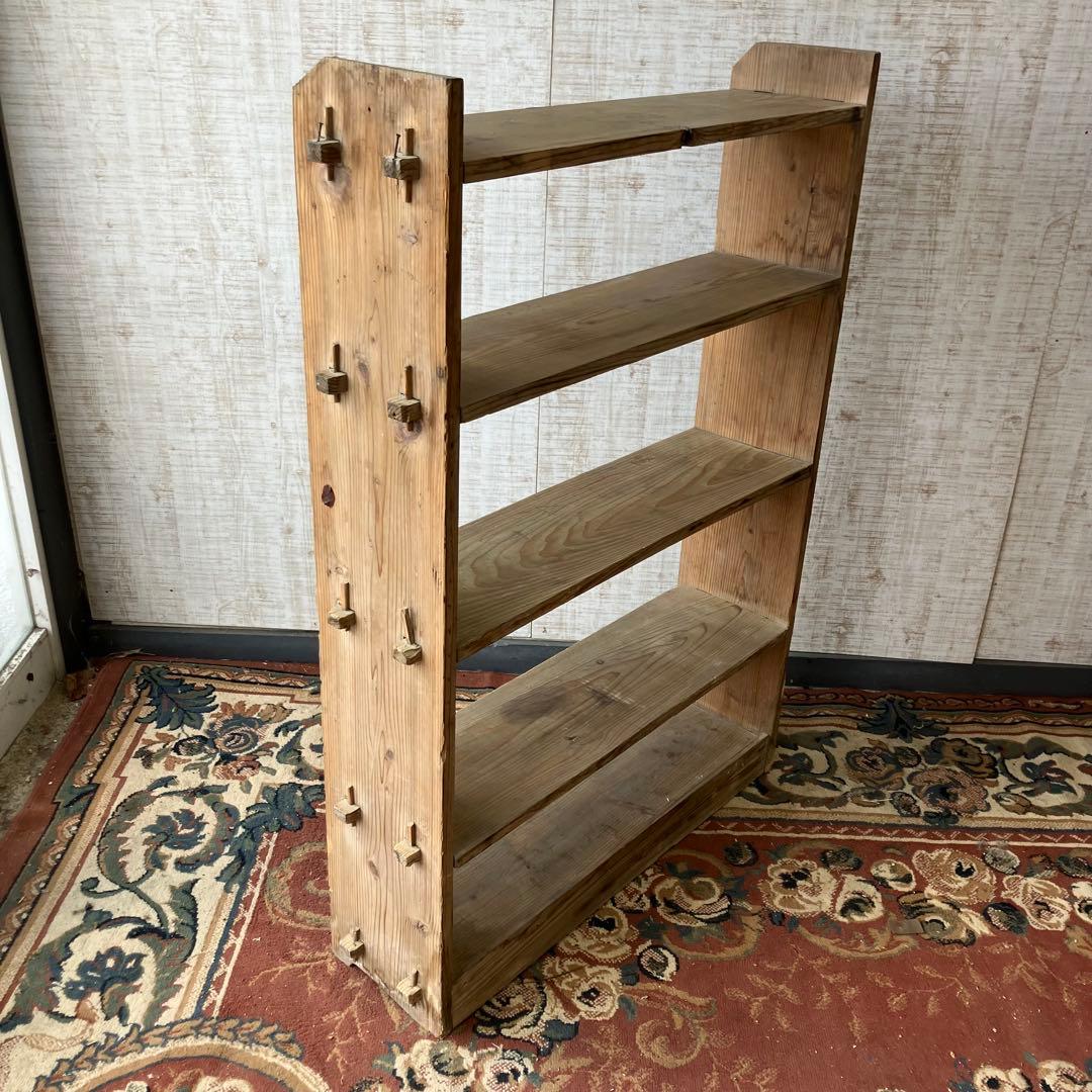 昭和レトロ ミッドセンチュリー くさび型 楔棚 木製飾り棚 オープン