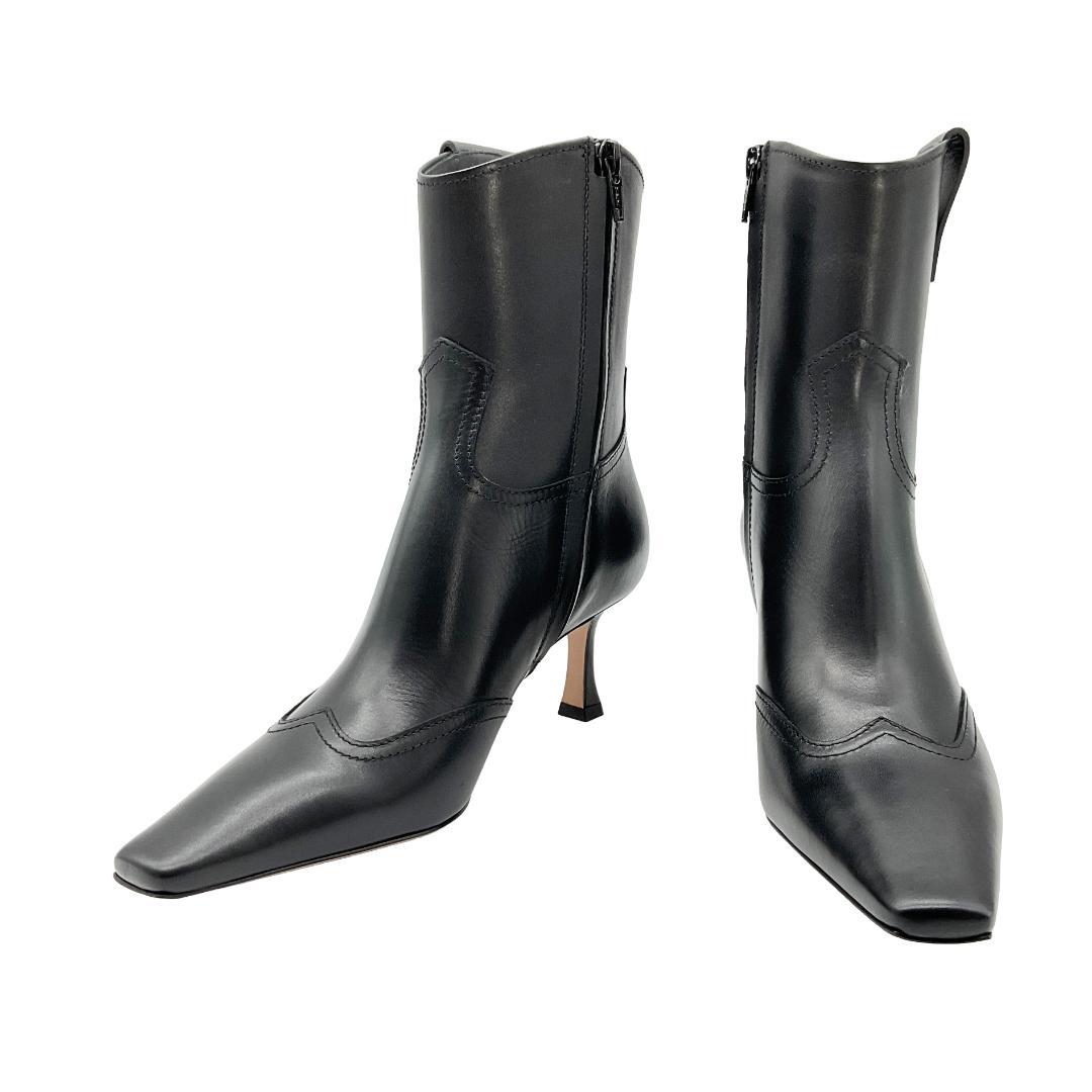 未使用】PELLICO DAMA サイドジップレザーヒールブーツ 37 - 靴人気