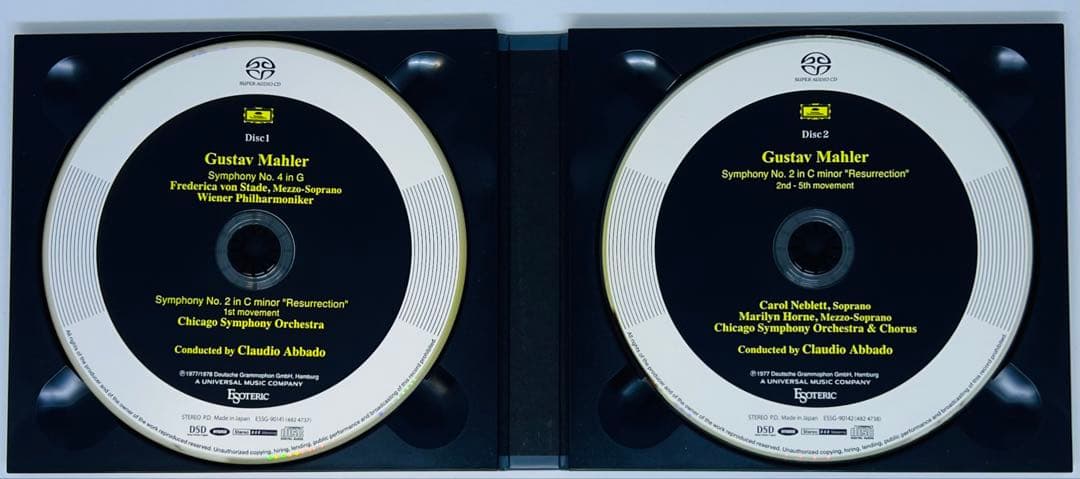 エソテリックSACD マーラー第2番復活4番アバド/シカゴO/VPO 2枚
