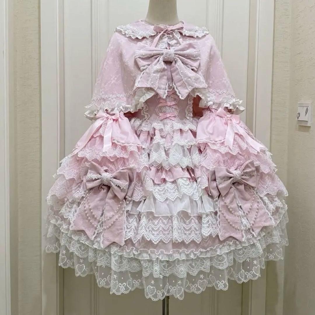 韓嬢♯十字心結】ゴスロリ・ロリータドレスフリル付き ロリィタドレス