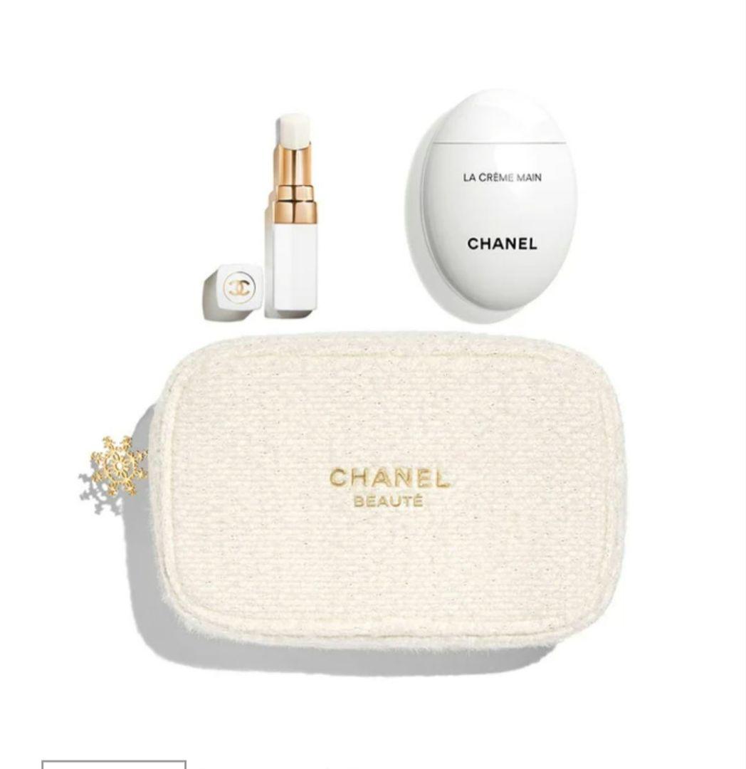 #新品#CHANEL#シャネル#エッシェンシャルケア#セット#クリスマス#コフレ シャネル2024年クリスマスコフレ「雪の結晶チャーム」ポーチ付きメイク