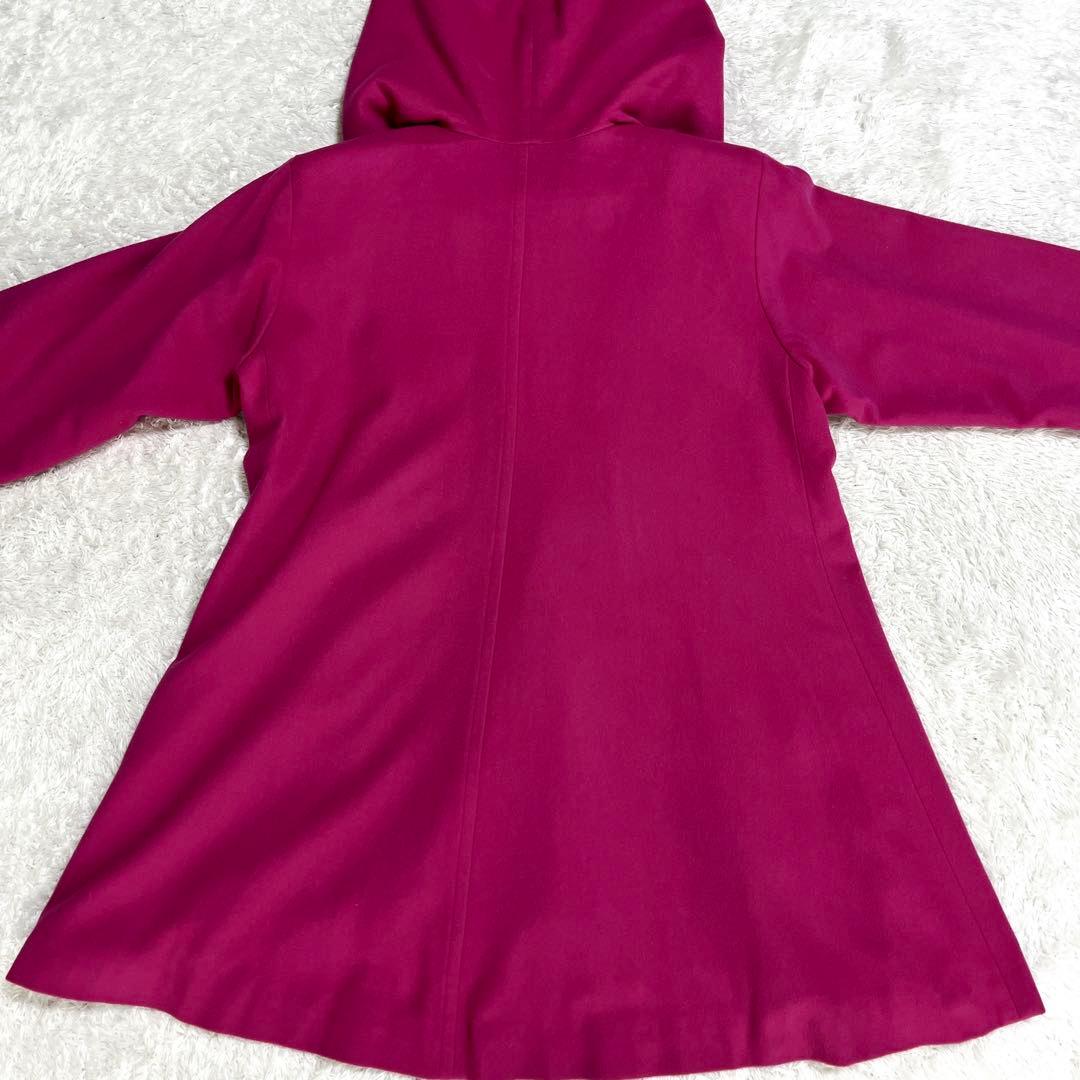 超希少✨イヴサンローラン YSL ウールコート フーデッドコート ピンク M