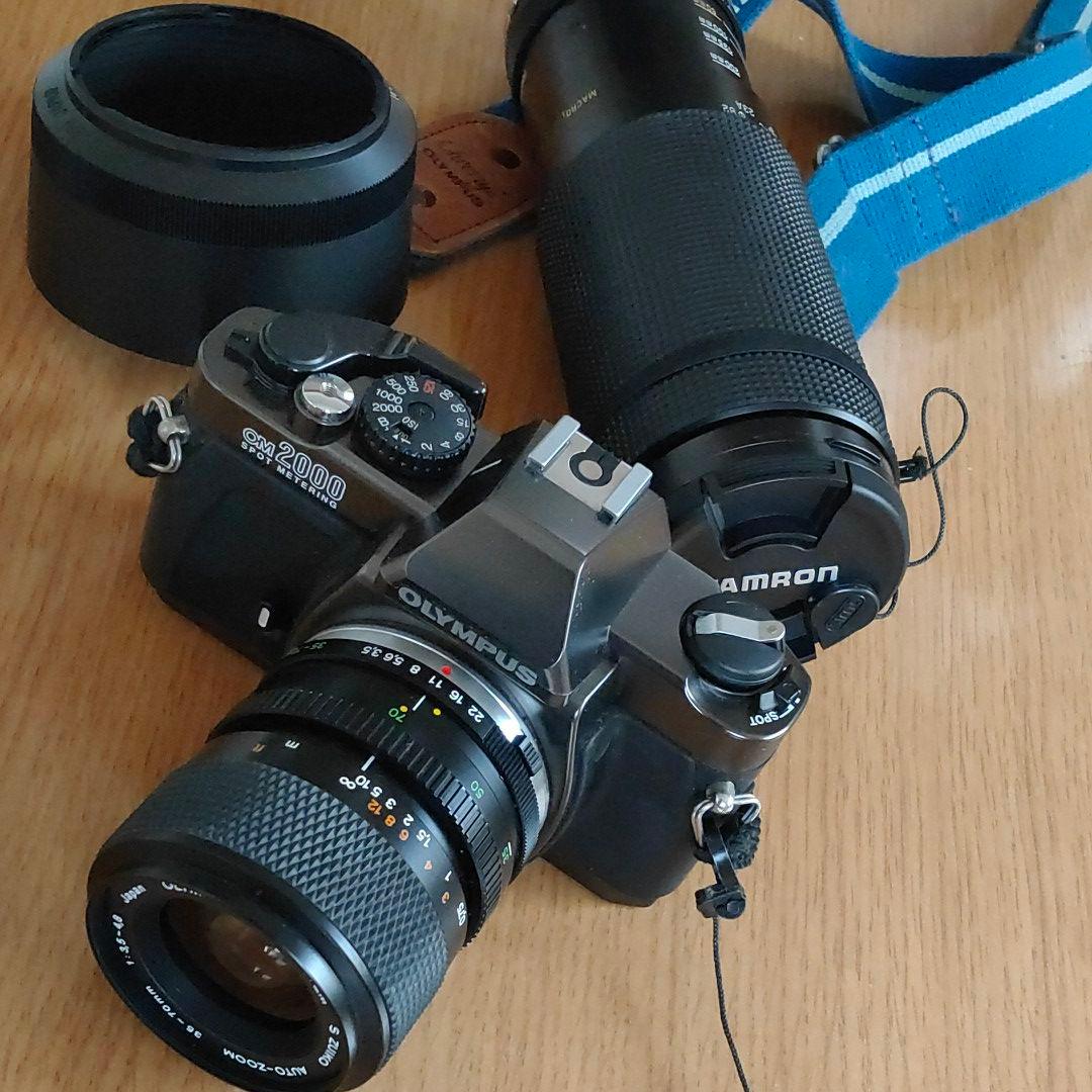 ★匿名配送★オリンパス　フィルムカメラ OM2000 レンズ、フィルタ OLYMPUS OM-1 フィルム一眼レフカメラ 小型フィルム一眼レフ】カメラ