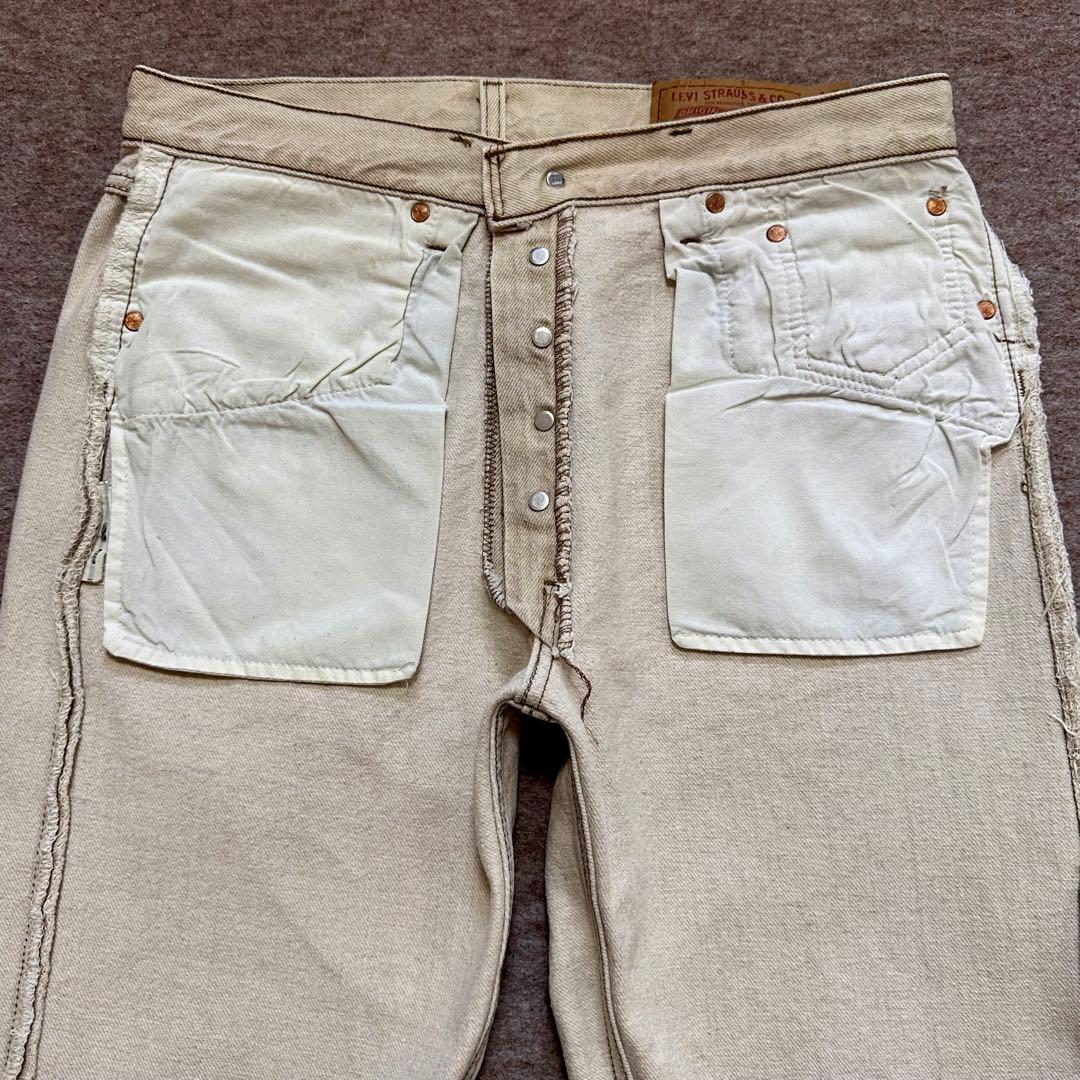 Levi's 501 ベージュ 薄茶 先染め カラーデニム USA製 90s - メルカリ
