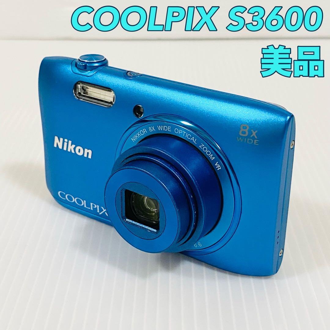 美品】Nikon COOLPIX S3600 青 ブルー