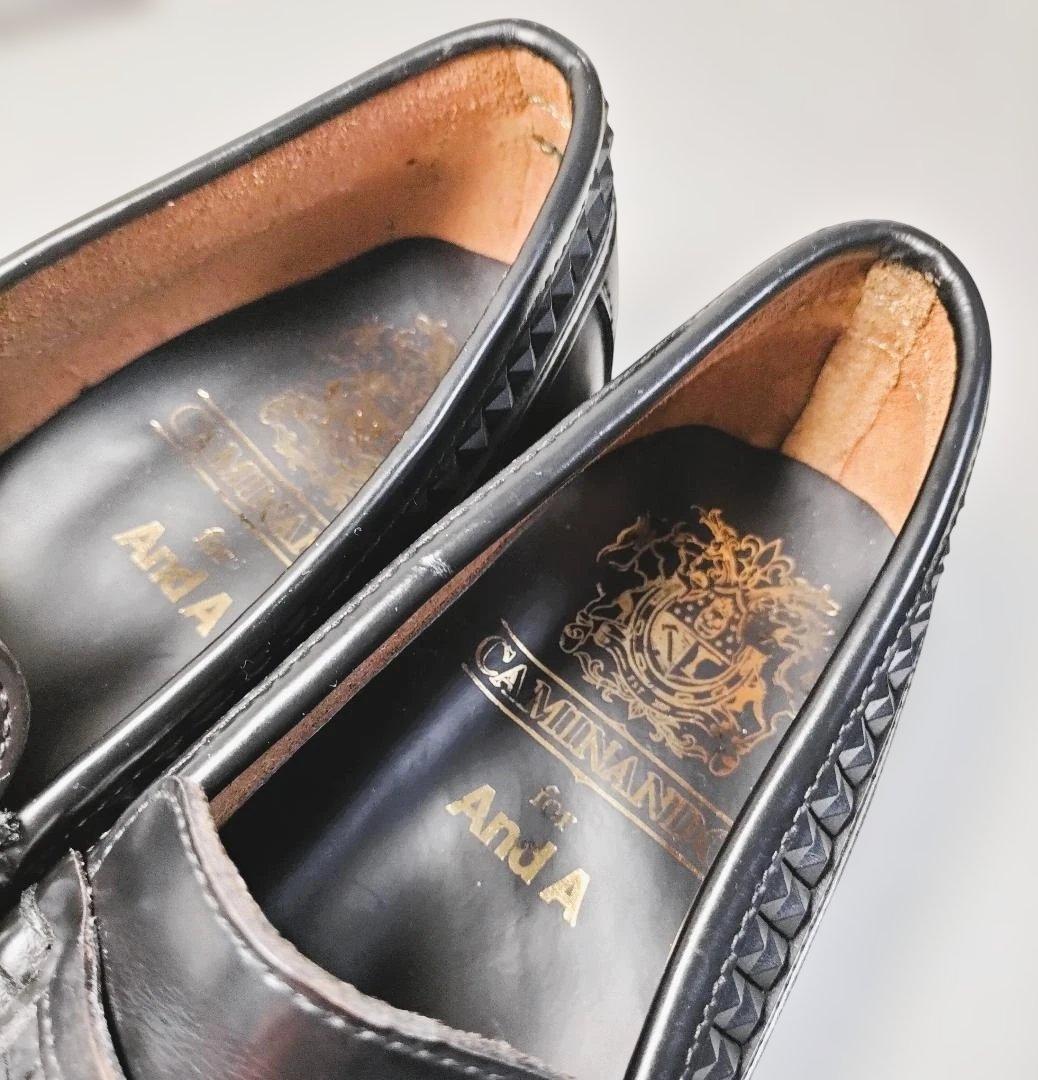 And A カミナンド ラバースタッズ ローファーブラック26cm - メルカリ