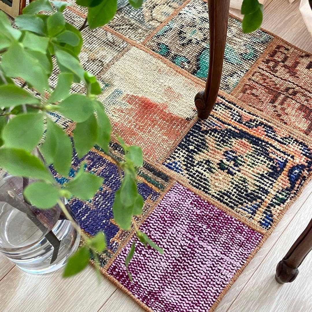 カラフル57×161✳︎パッチワーク ランナー ロング トルコヴィンテージラグ
