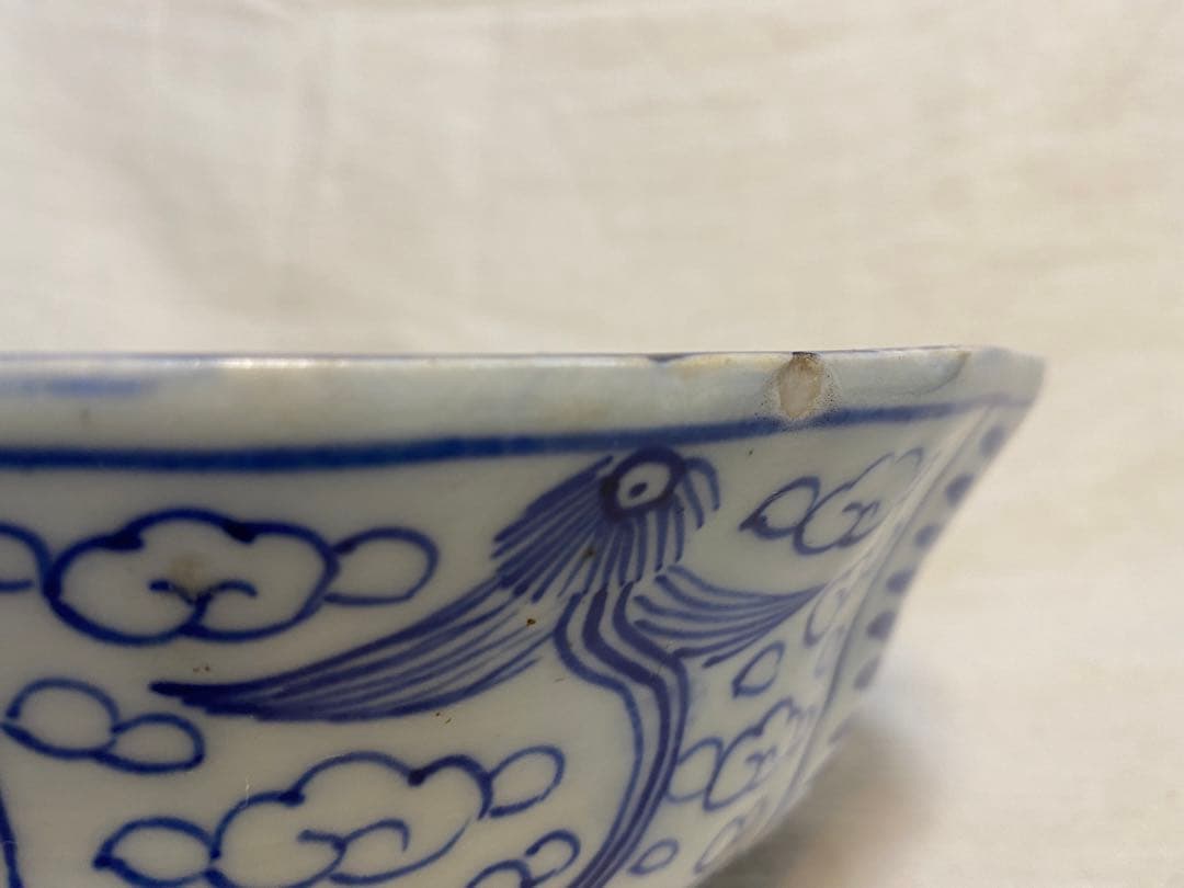 伊万里 古伊万里 染付 ベロ藍 花の図 蝶の図 - メルカリ