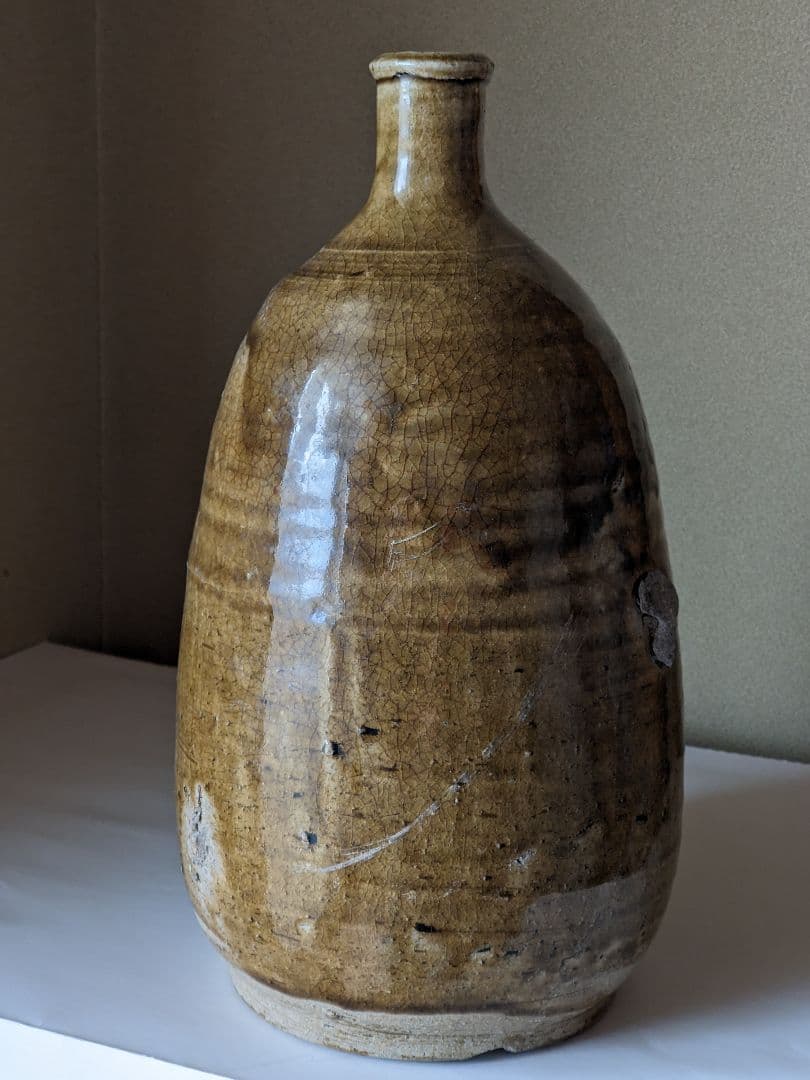 ♢古瀬戸 酒器 灰釉徳利 江戸時代初期〜桃山時代 一輪挿し 花器 骨董品