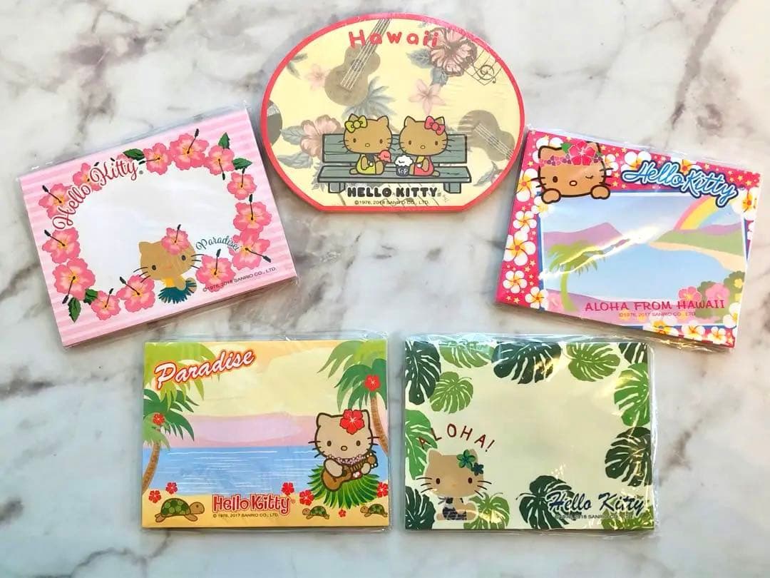 ⭐︎新品 未開封⭐︎ ハワイ限定 5冊セット 日焼けキティ メモ帳