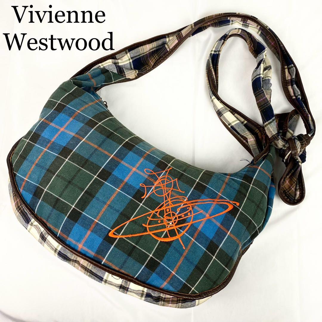 ヴィヴィアンウエストウッド ショルダーバッグ オーブ チェック柄