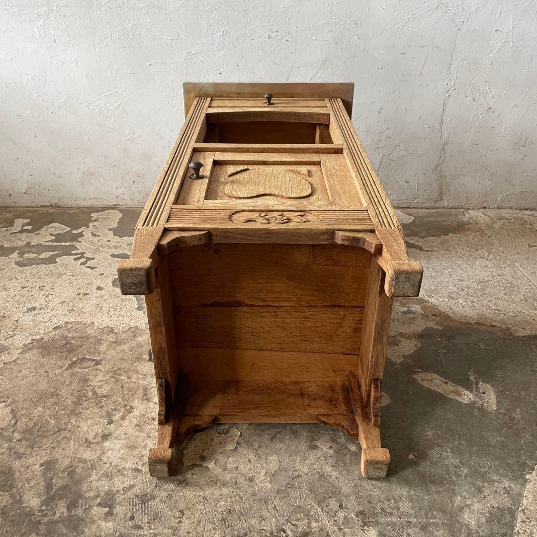 ビンテージ 大理石ドロワーサイドテーブル ベッドサイド 剥離