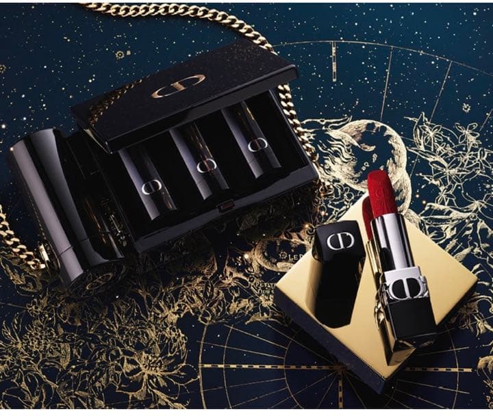 ルージュDiorミノディエール (クリスマス コレクション 2022 数量限定) ディオール22年クリスマスコスメ、星座モチーフのアイパレ＆煌めく