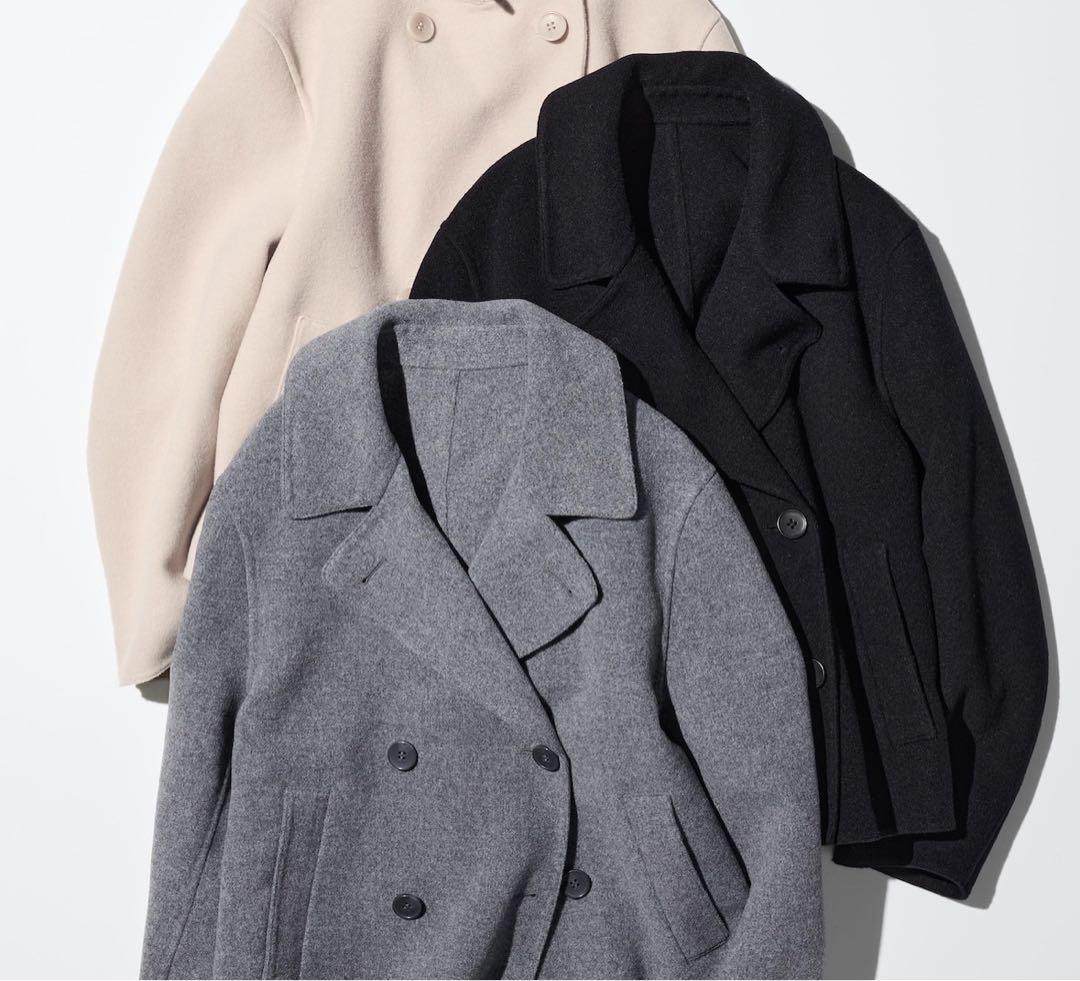 ユニクロ ダブルフェイスショートコートリラックスフィット ネイビー ユニクロ公式 | ダブルフェイスショートコートリラックスフィット