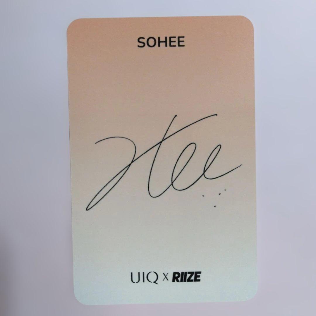 RIIZE ソヒ UIQ pop up store 購入特典 トレカ - メルカリ