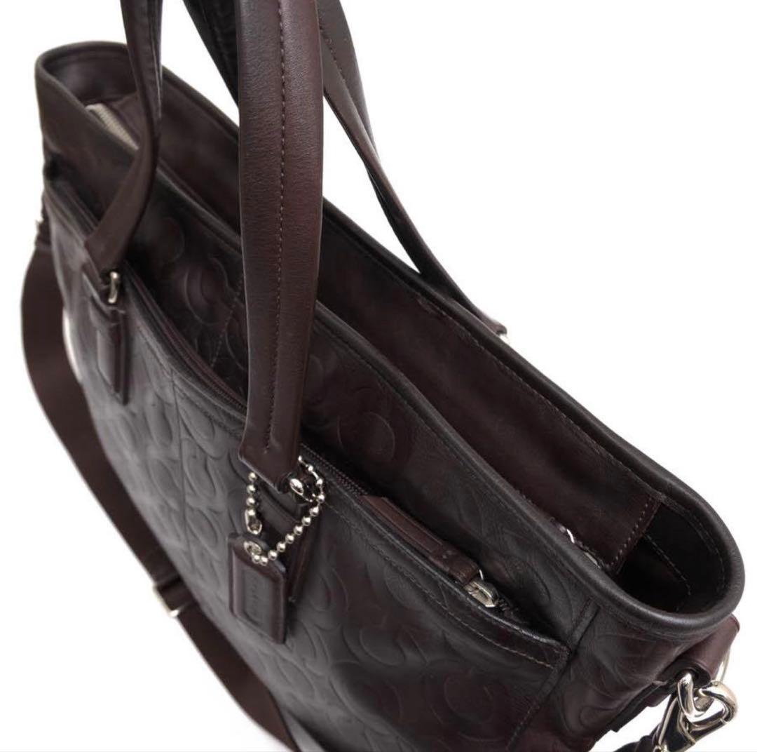 美品 COACH コーチ70253 オプアートビジネスバッグ 2way A4 茶 - メルカリ