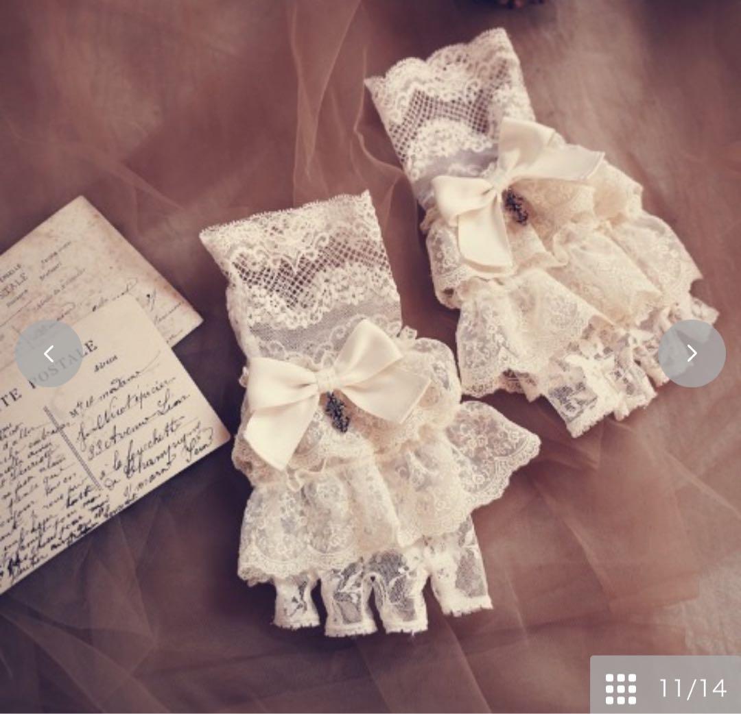 しまむら レース手袋 レースグローブ クラロリ くる実 コラボ アーム