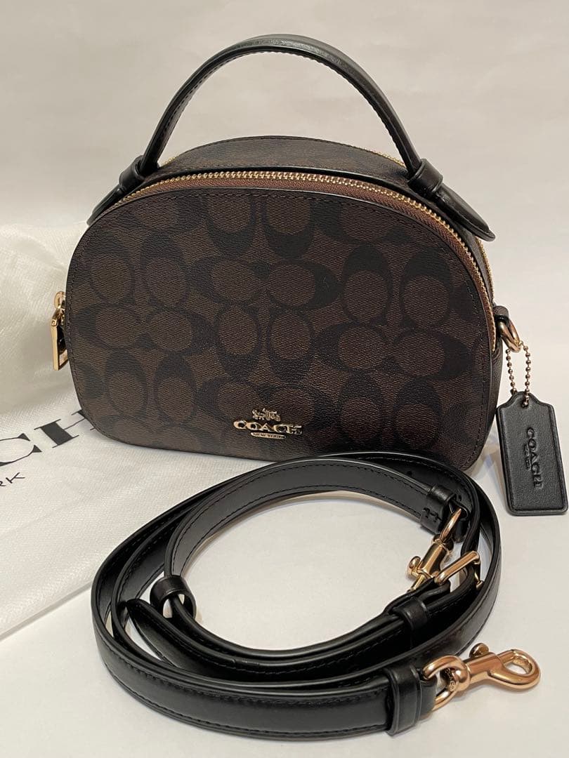 COACH コーチ シグネチャーダブルファスナー 2wayショルダーバッグ