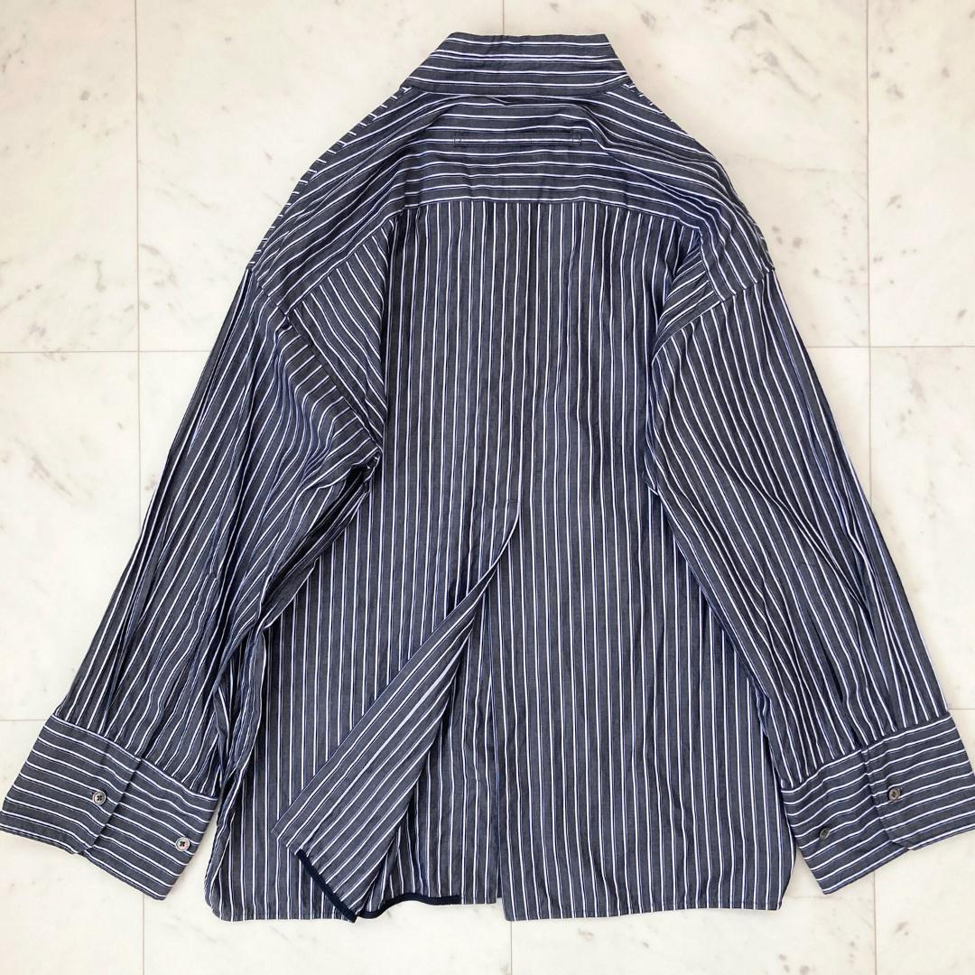 ティッカ TICCA SOMELOS バックスリットストライプシャツ ネイビー