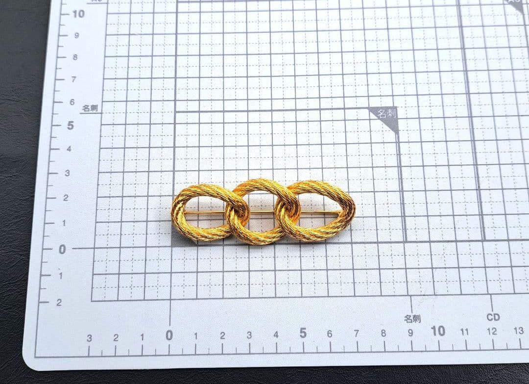 美品☆ Dior ディオール ブローチ ツイスト ゴールド サークル 3連