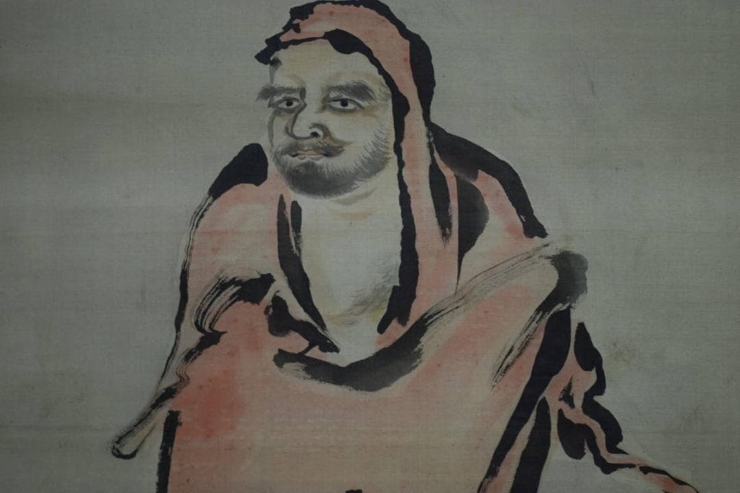 真作/狩野伊川院/達磨大師図/絹表装/桐極箱付/布袋屋掛軸HI-233 真作/藤井松山/達磨図/寿山桐極箱付/布袋屋掛軸HJ-331 真作/藤井松山