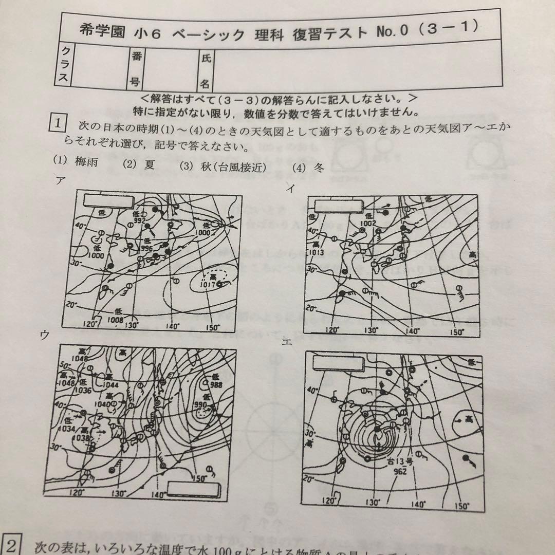 希学園小6ベーシック復習テスト　理科　1年分 希学園 小4 2025年度ベーシック 理科 復習テスト希学園 2025年度の通販