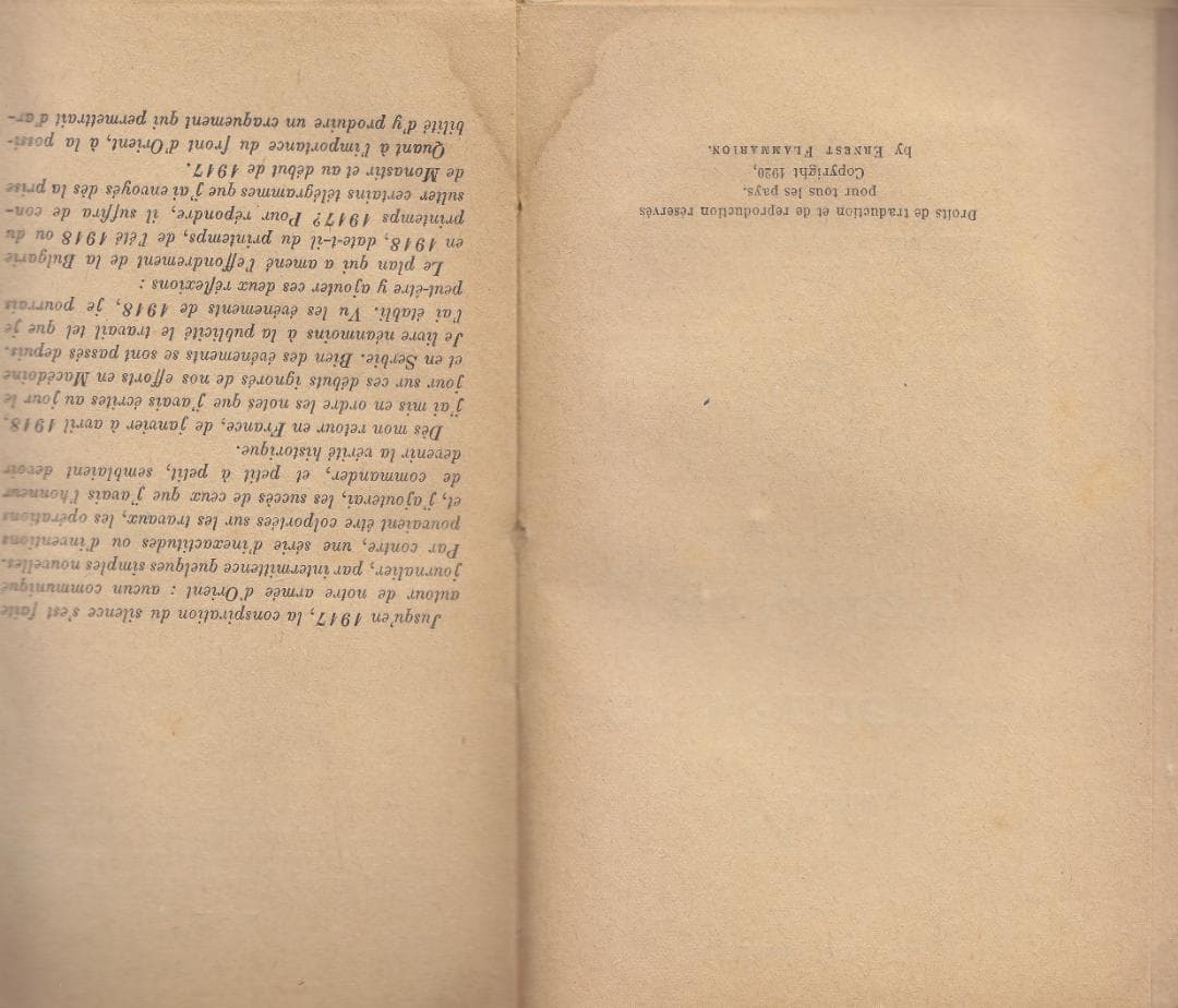 Mon commandement en Orient 洋書 1920年