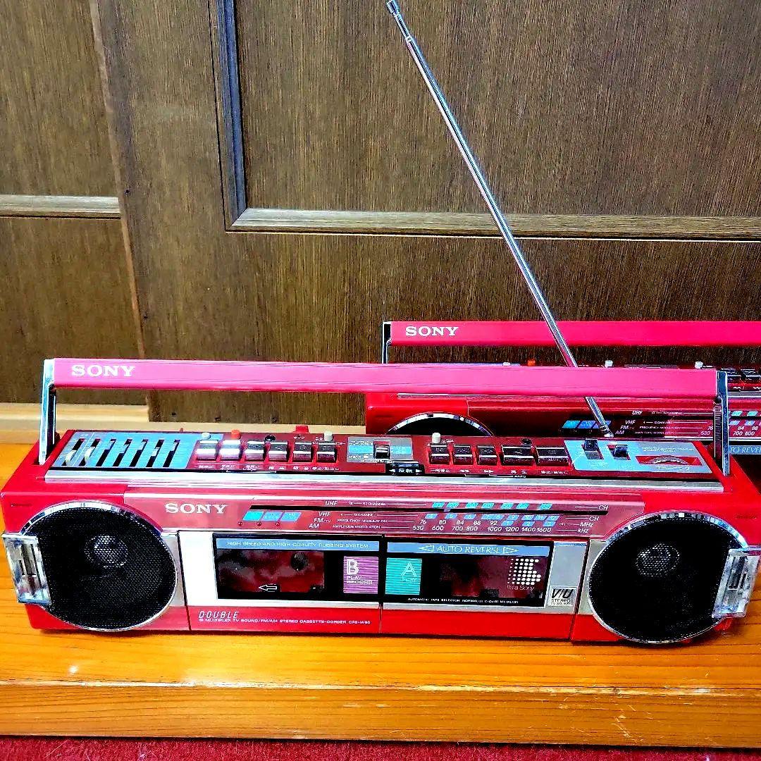 2台セット】SONY ダブルカセットラジカセ レッドSFS-W90 - メルカリ